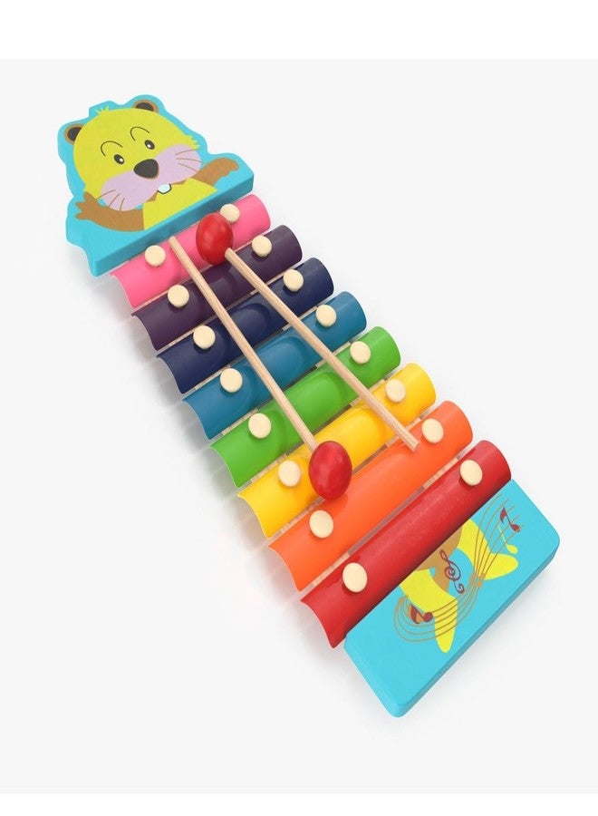 سمونيو لعبة موسيقية خشبية على شكل إكسيليفون من سمونيو مع عصي لتعليم الأطفال في مرحلة ما قبل المدرسة، (تصميم راندون) - Image 4